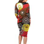 NAIDOC 2025 The Next Generation Long Sleeve Bodycon Dress Aboriginal-Islanders Inspired Story