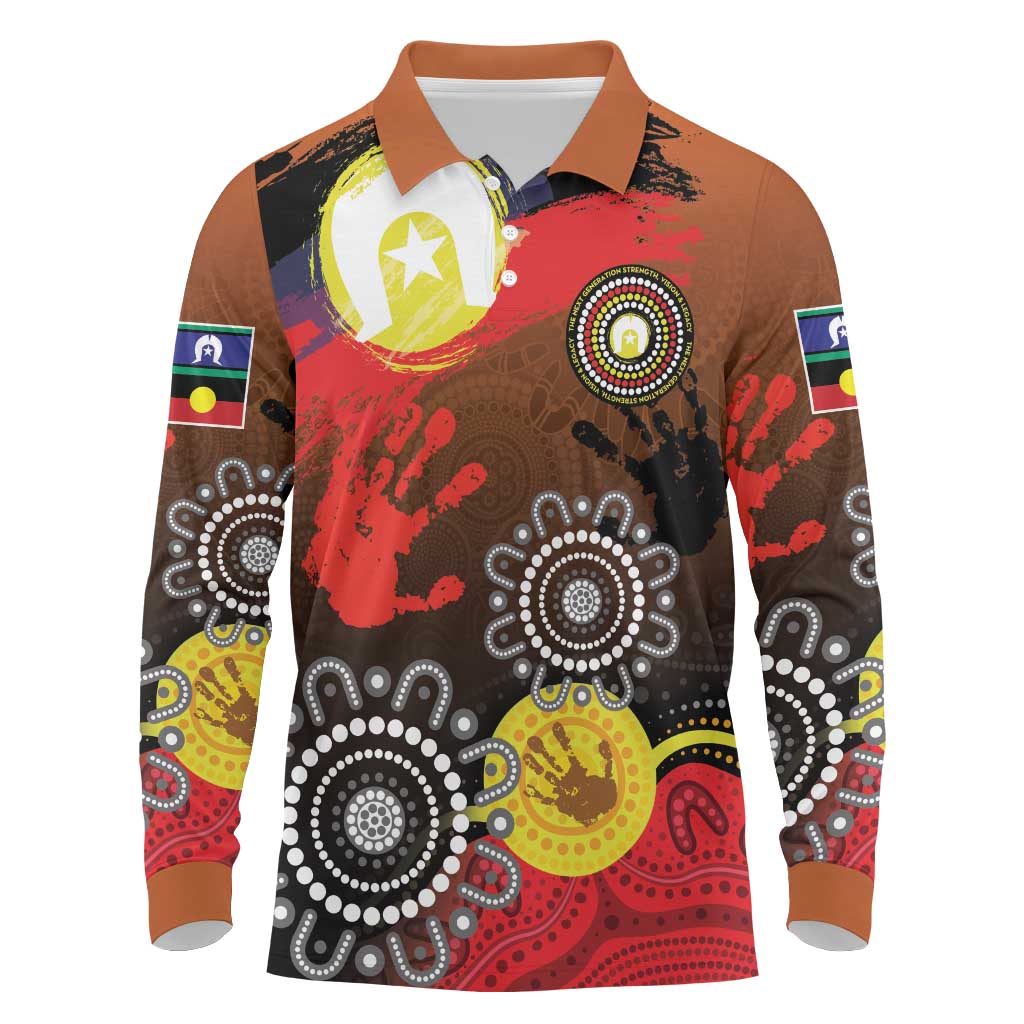 NAIDOC 2025 The Next Generation Long Sleeve Polo Shirt Aboriginal-Islanders Inspired Story
