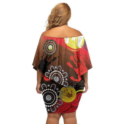 NAIDOC 2025 The Next Generation Off Shoulder Short Dress Aboriginal-Islanders Inspired Story