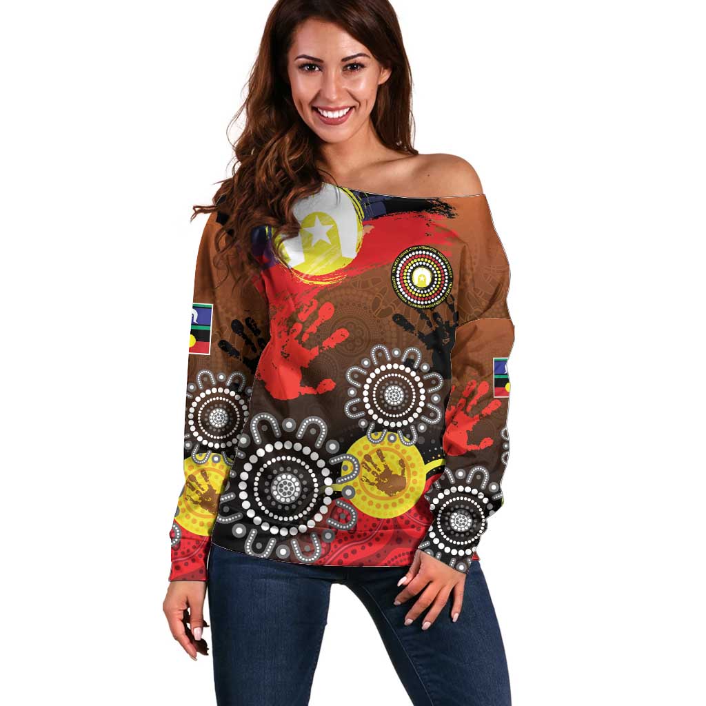 NAIDOC 2025 The Next Generation Off Shoulder Sweater Aboriginal-Islanders Inspired Story