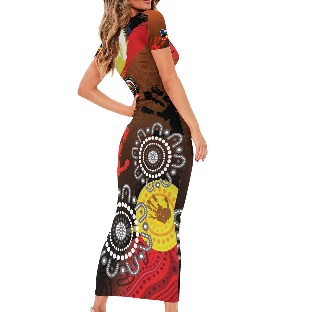 NAIDOC 2025 The Next Generation Short Sleeve Bodycon Dress Aboriginal-Islanders Inspired Story