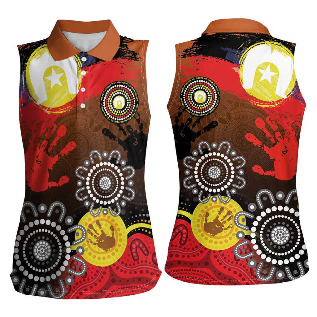 NAIDOC 2025 The Next Generation Women Sleeveless Polo Shirt Aboriginal-Islanders Inspired Story