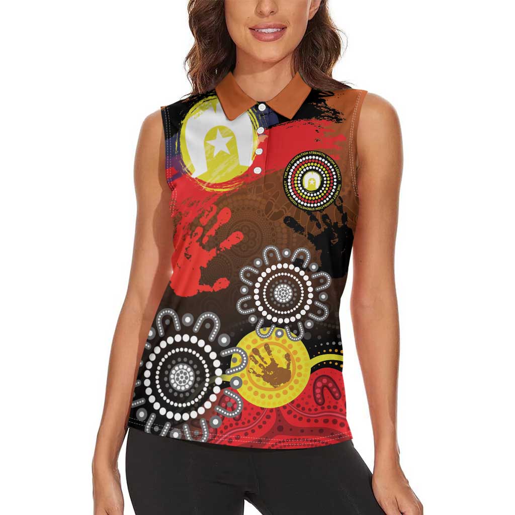 NAIDOC 2025 The Next Generation Women Sleeveless Polo Shirt Aboriginal-Islanders Inspired Story