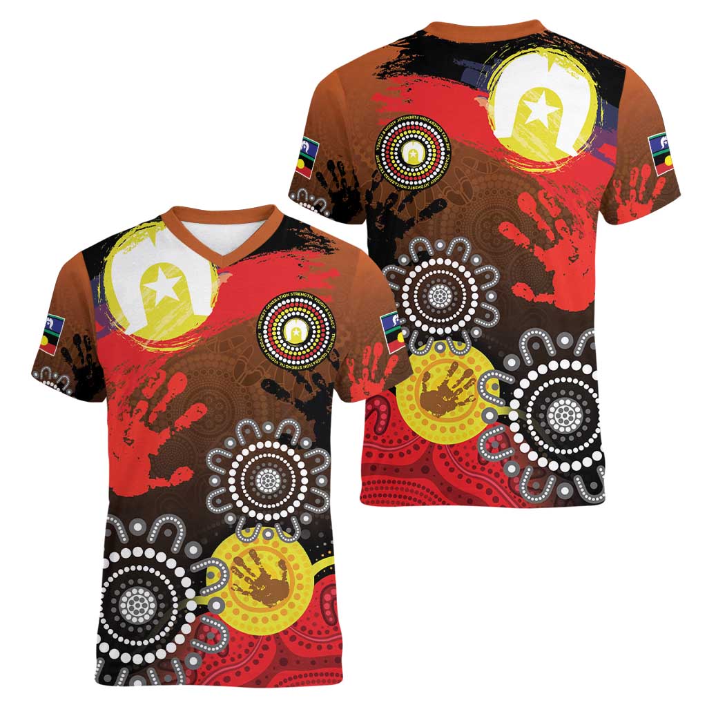 NAIDOC 2025 The Next Generation Women V-Neck T-Shirt Aboriginal-Islanders Inspired Story