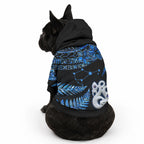 Matariki New Zealand Pet Hoodie Maori Manaia with Paua Shell - Blue