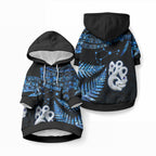 Matariki New Zealand Pet Hoodie Maori Manaia with Paua Shell - Blue