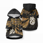 Matariki Stars Manaia with Paua Shell - Gold Pet Hoodie