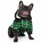 Matariki Stars Manaia with Paua Shell - Green Pet Hoodie