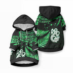 Matariki Stars Manaia with Paua Shell - Green Pet Hoodie
