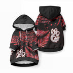 Matariki Pet Hoodie NZ New Year Manaia with Paua Shell - Red