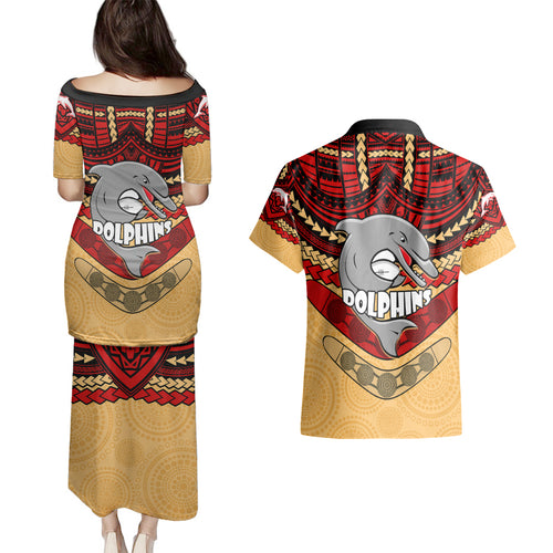 dolphins-rugby-couples-matching-puletasi-dress-and-hawaiian-shirt-polynesian-and-aboriginal-vibe