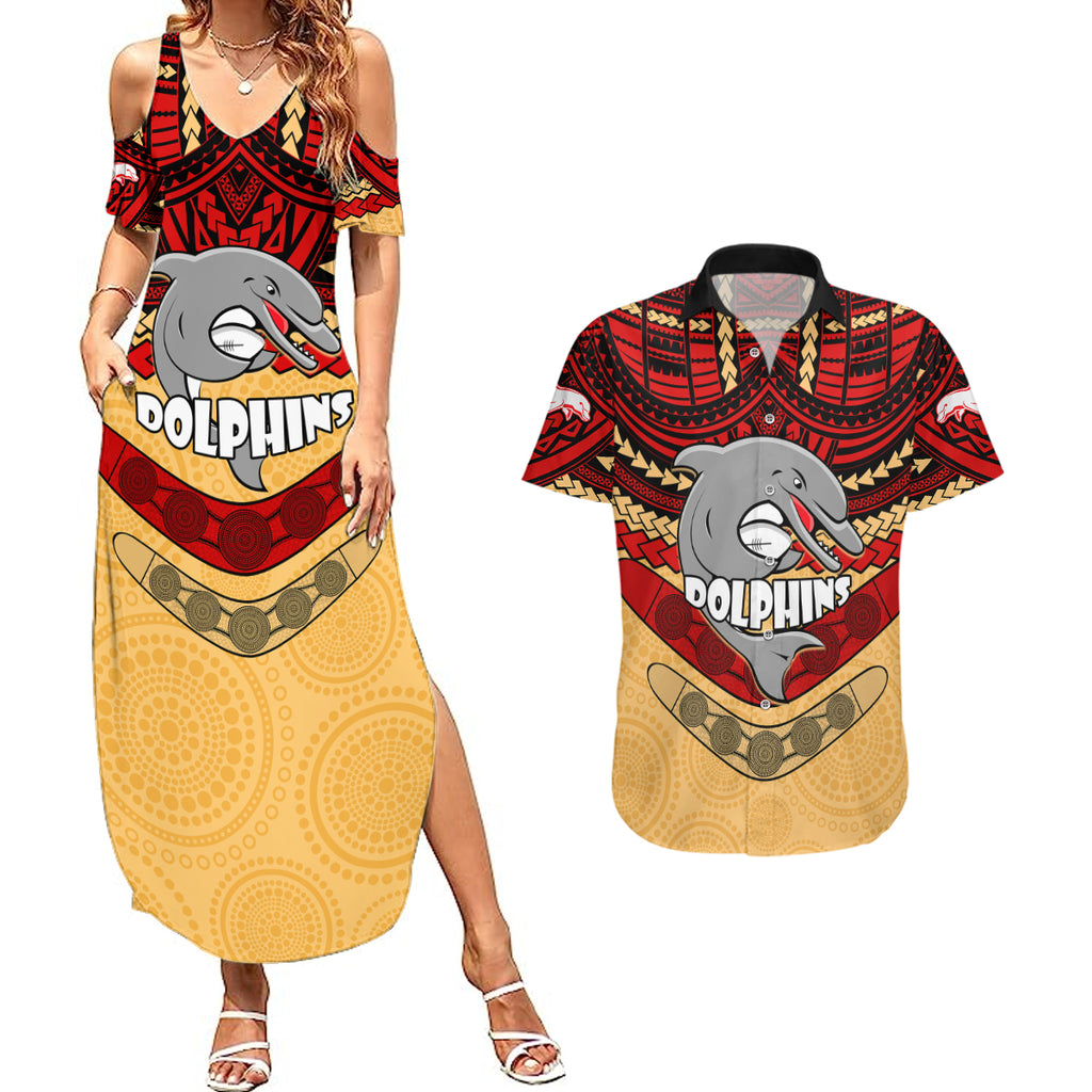 dolphins-rugby-couples-matching-summer-maxi-dress-and-hawaiian-shirt-polynesian-and-aboriginal-vibe