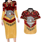 custom-dolphins-rugby-couples-matching-long-sleeve-bodycon-dress-and-hawaiian-shirt-polynesian-and-aboriginal-vibe