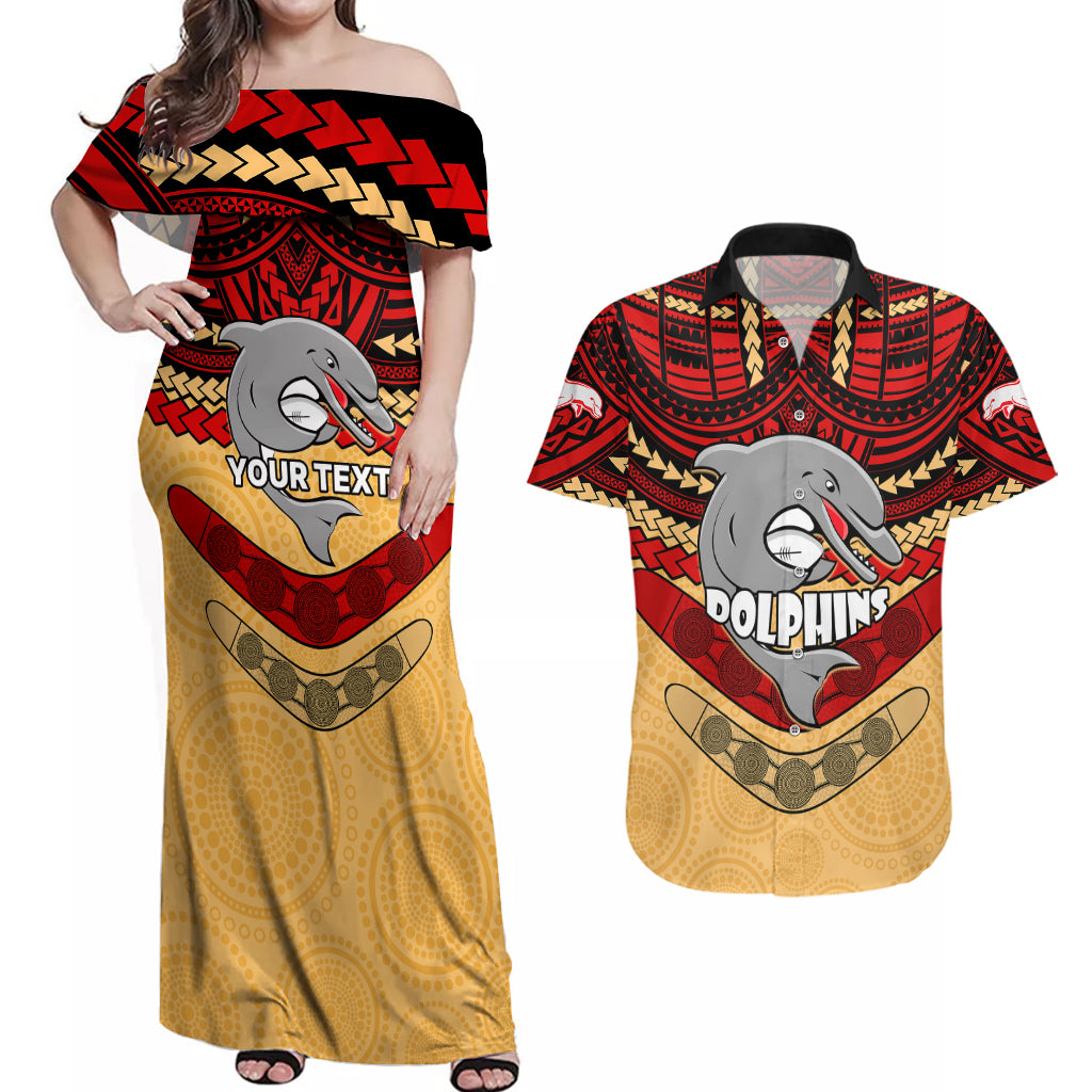 custom-dolphins-rugby-couples-matching-off-shoulder-maxi-dress-and-hawaiian-shirt-polynesian-and-aboriginal-vibe
