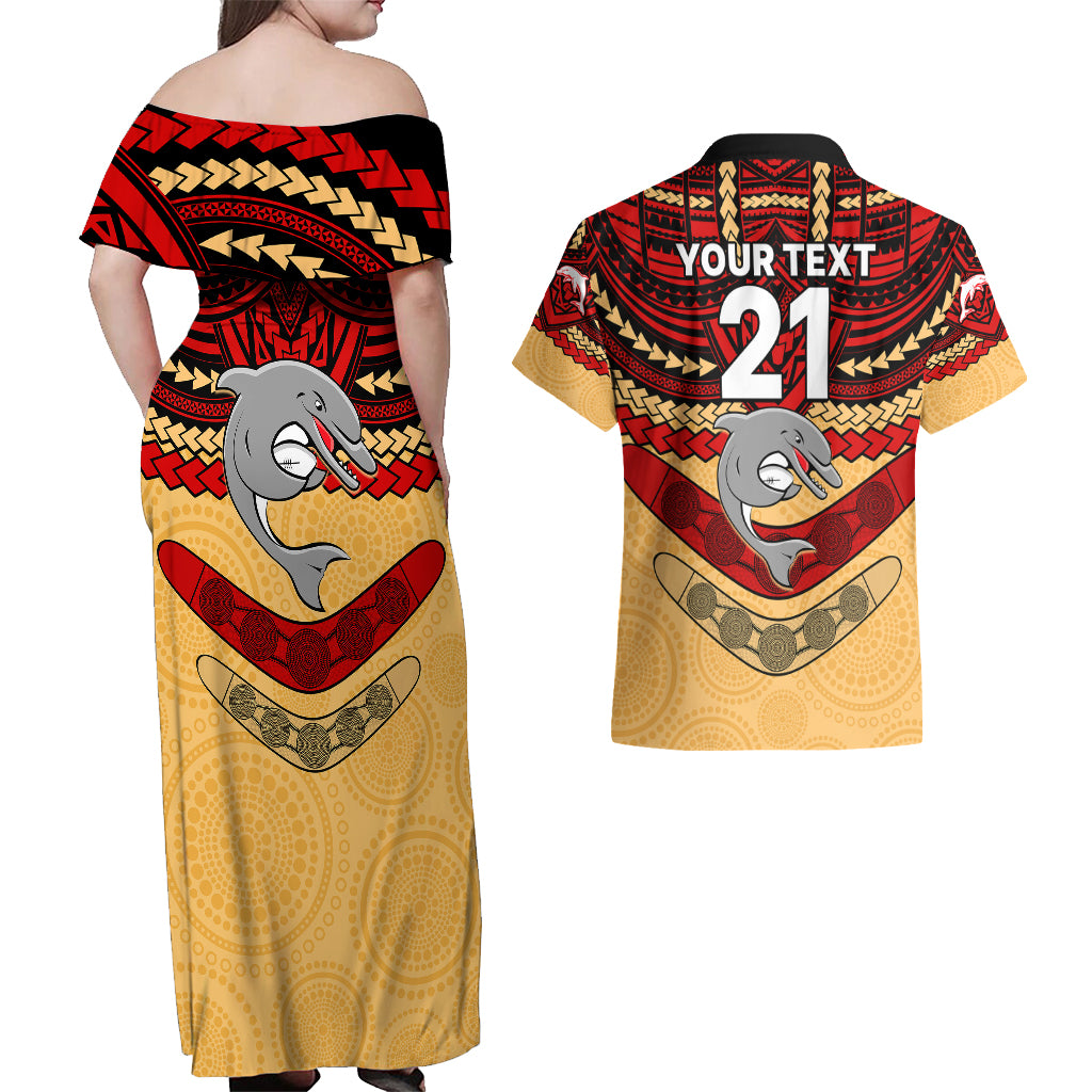 custom-dolphins-rugby-couples-matching-off-shoulder-maxi-dress-and-hawaiian-shirt-polynesian-and-aboriginal-vibe