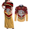 custom-dolphins-rugby-couples-matching-off-shoulder-maxi-dress-and-long-sleeve-button-shirts-polynesian-and-aboriginal-vibe