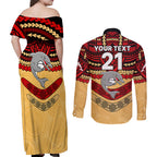 custom-dolphins-rugby-couples-matching-off-shoulder-maxi-dress-and-long-sleeve-button-shirts-polynesian-and-aboriginal-vibe