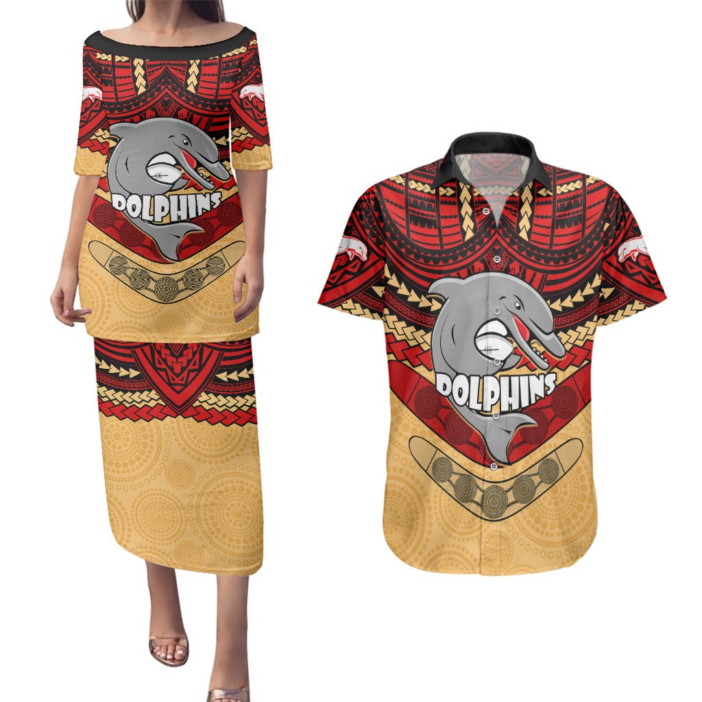 custom-dolphins-rugby-couples-matching-puletasi-dress-and-hawaiian-shirt-polynesian-and-aboriginal-vibe