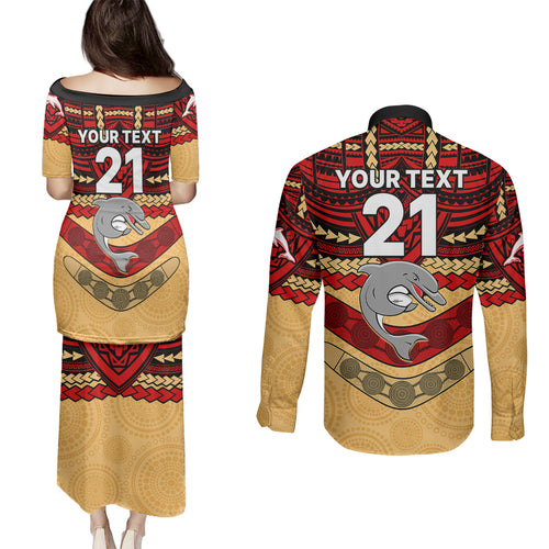 custom-dolphins-rugby-couples-matching-puletasi-dress-and-long-sleeve-button-shirts-polynesian-and-aboriginal-vibe
