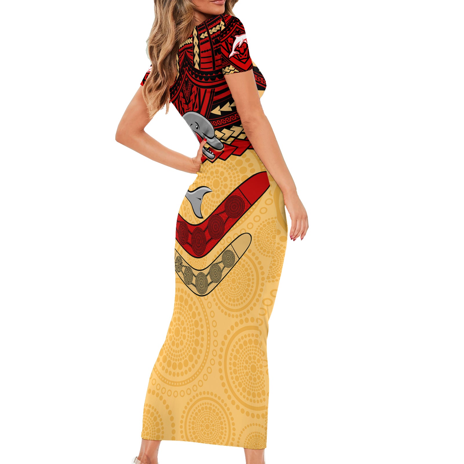custom-dolphins-rugby-short-sleeve-bodycon-dress-polynesian-and-aboriginal-vibe