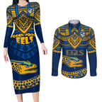 eels-rugby-couples-matching-long-sleeve-bodycon-dress-and-long-sleeve-button-shirts-polynesian-and-aboriginal-vibe