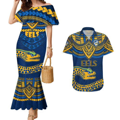 eels-rugby-couples-matching-mermaid-dress-and-hawaiian-shirt-polynesian-and-aboriginal-vibe