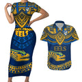 eels-rugby-couples-matching-short-sleeve-bodycon-dress-and-hawaiian-shirt-polynesian-and-aboriginal-vibe