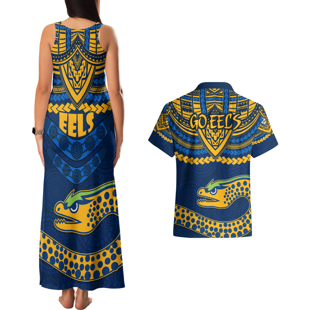 eels-rugby-couples-matching-tank-maxi-dress-and-hawaiian-shirt-polynesian-and-aboriginal-vibe