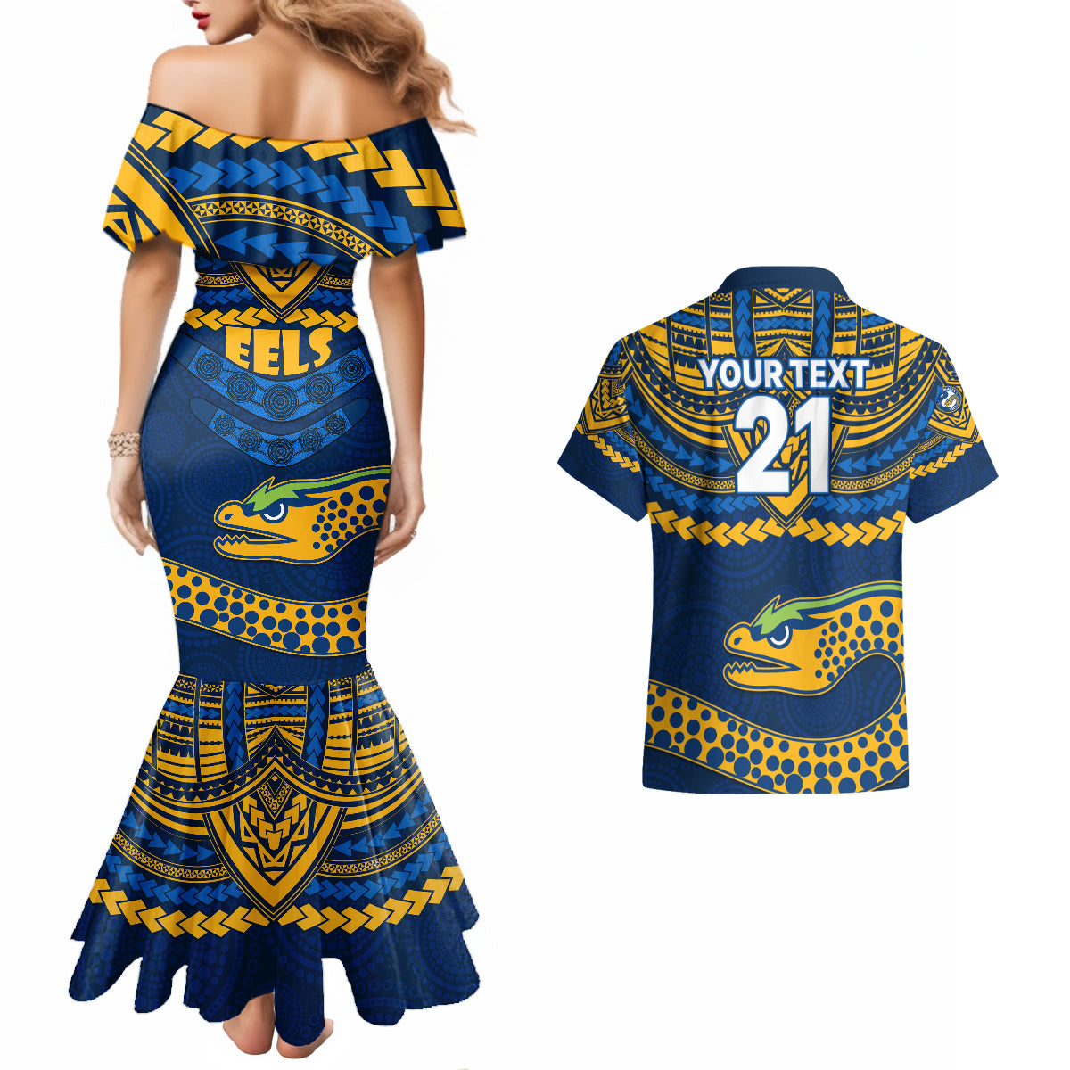 custom-eels-rugby-couples-matching-mermaid-dress-and-hawaiian-shirt-polynesian-and-aboriginal-vibe