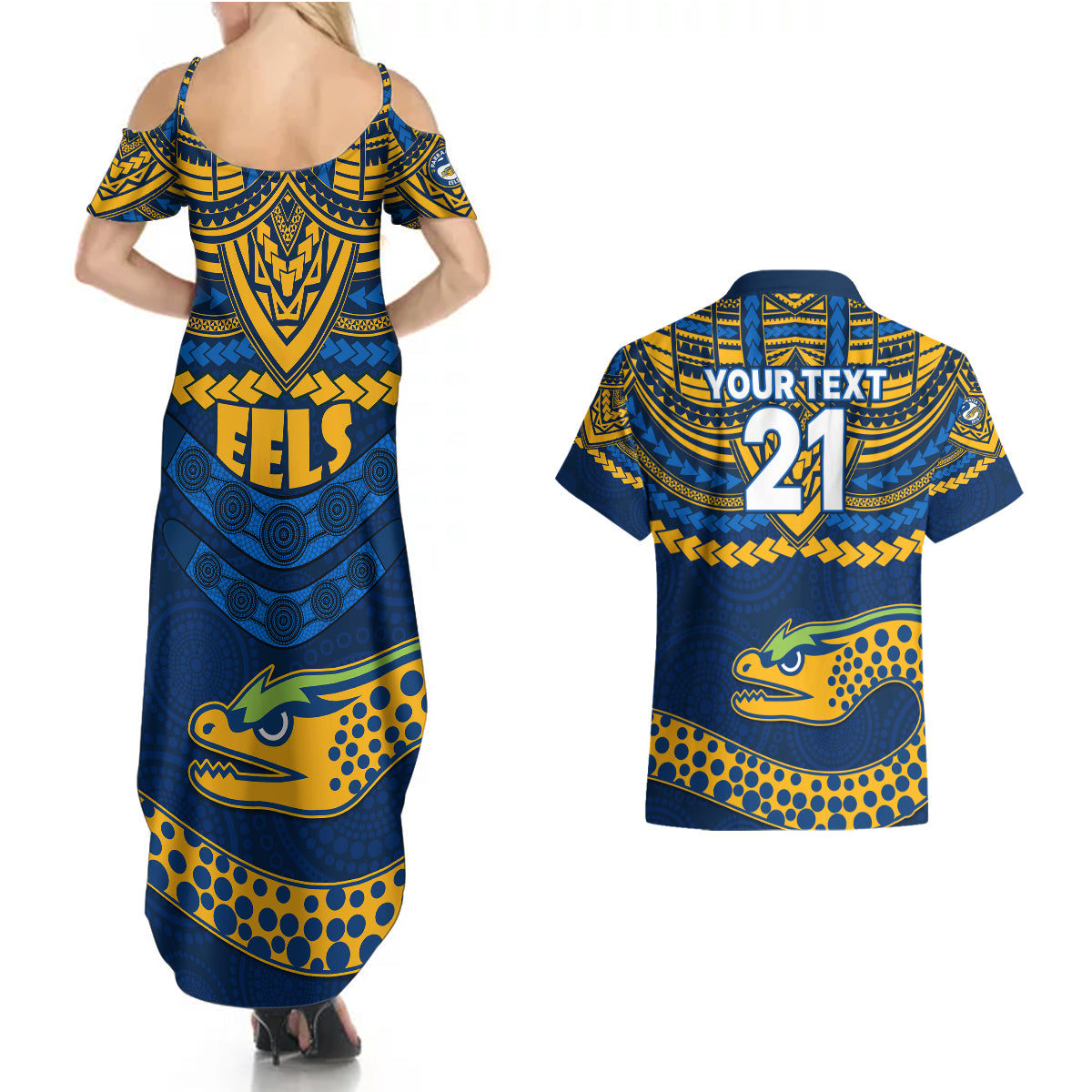 custom-eels-rugby-couples-matching-summer-maxi-dress-and-hawaiian-shirt-polynesian-and-aboriginal-vibe