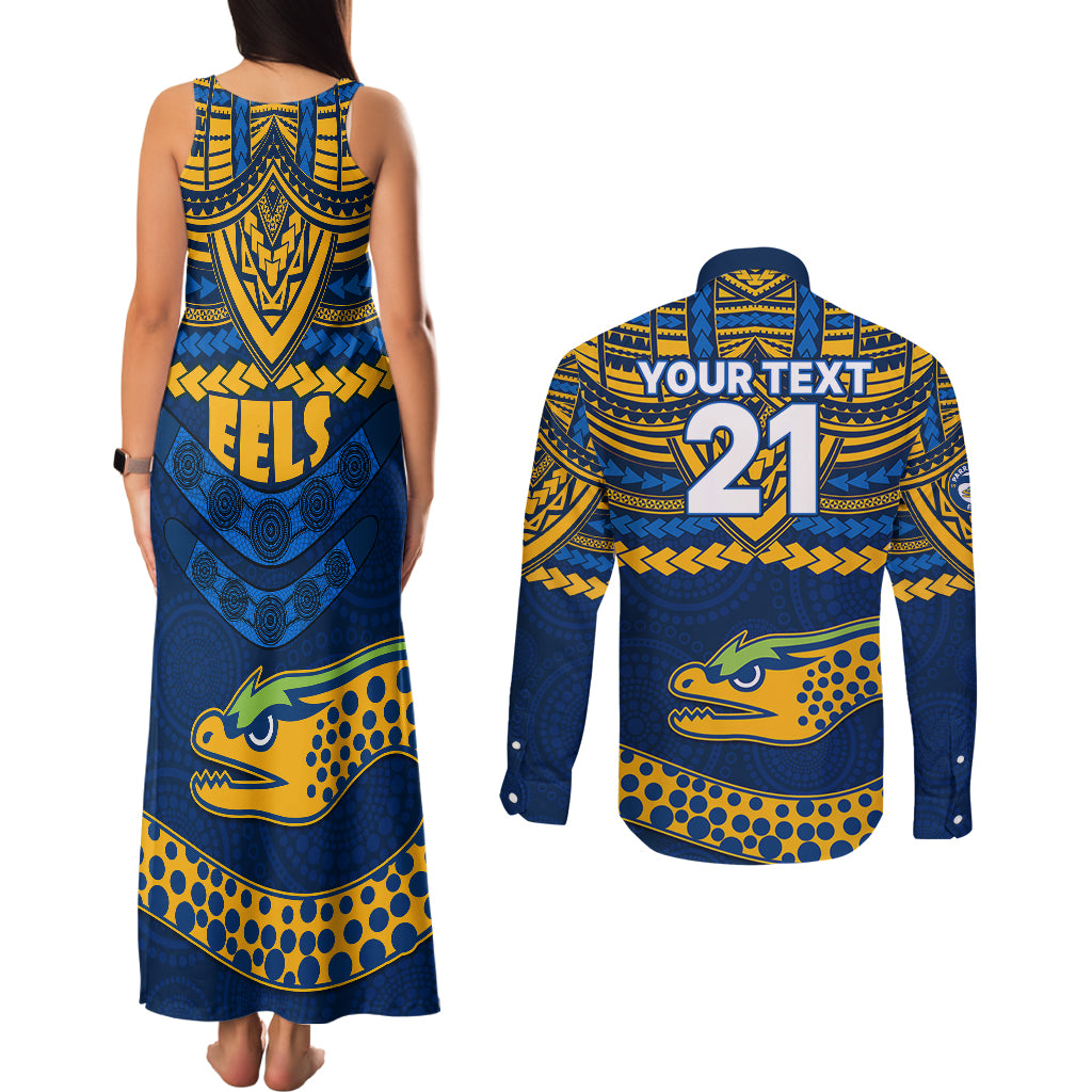 custom-eels-rugby-couples-matching-tank-maxi-dress-and-long-sleeve-button-shirts-polynesian-and-aboriginal-vibe