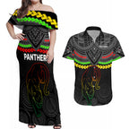 panthers-rugby-couples-matching-off-shoulder-maxi-dress-and-hawaiian-shirt-polynesian-and-aboriginal-vibe