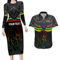 custom-panthers-rugby-couples-matching-long-sleeve-bodycon-dress-and-hawaiian-shirt-polynesian-and-aboriginal-vibe