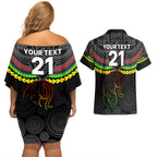 custom-panthers-rugby-couples-matching-off-shoulder-short-dress-and-hawaiian-shirt-polynesian-and-aboriginal-vibe