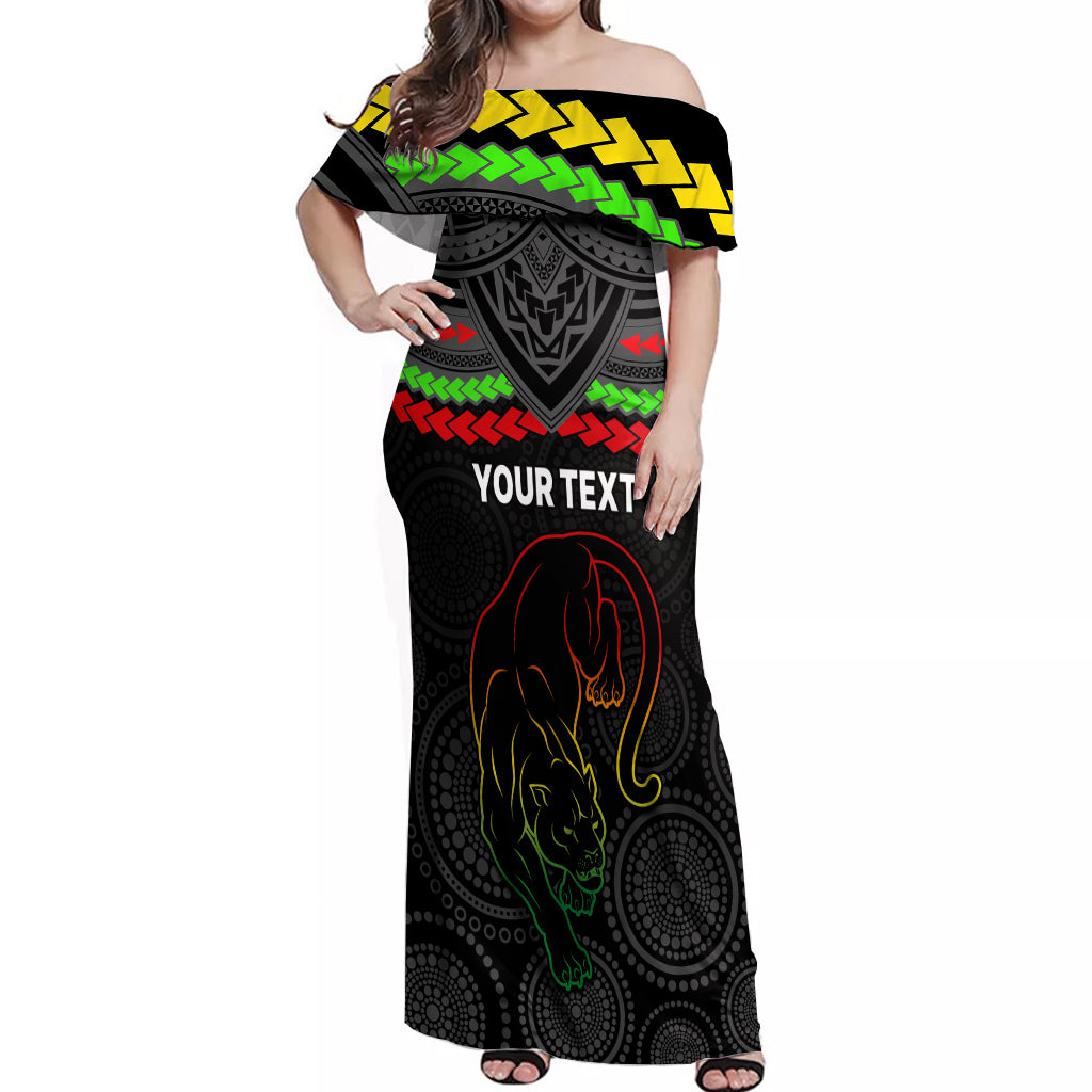 custom-panthers-rugby-off-shoulder-maxi-dress-polynesian-and-aboriginal-vibe