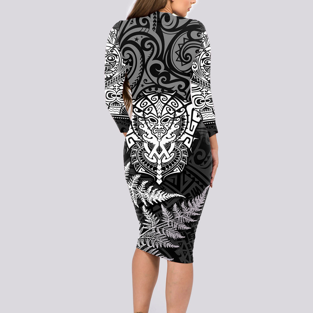 new-zealand-rugby-long-sleeve-bodycon-dress-silver-fern-all-black-mix-ta-moko-white-style