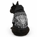 New Zealand Maori Rugby Pet Hoodie Silver Fern All Black Mix Ta Moko White Style