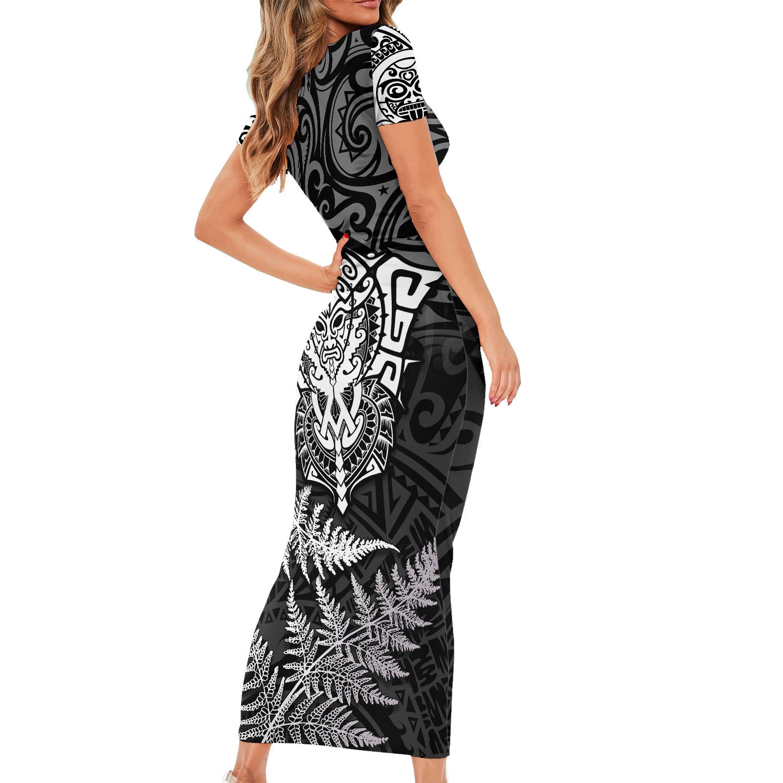 new-zealand-rugby-short-sleeve-bodycon-dress-silver-fern-all-black-mix-ta-moko-white-style