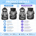 Personalised New Zealand Maori Rugby Pet Hoodie Silver Fern All Black Mix Ta Moko White Style