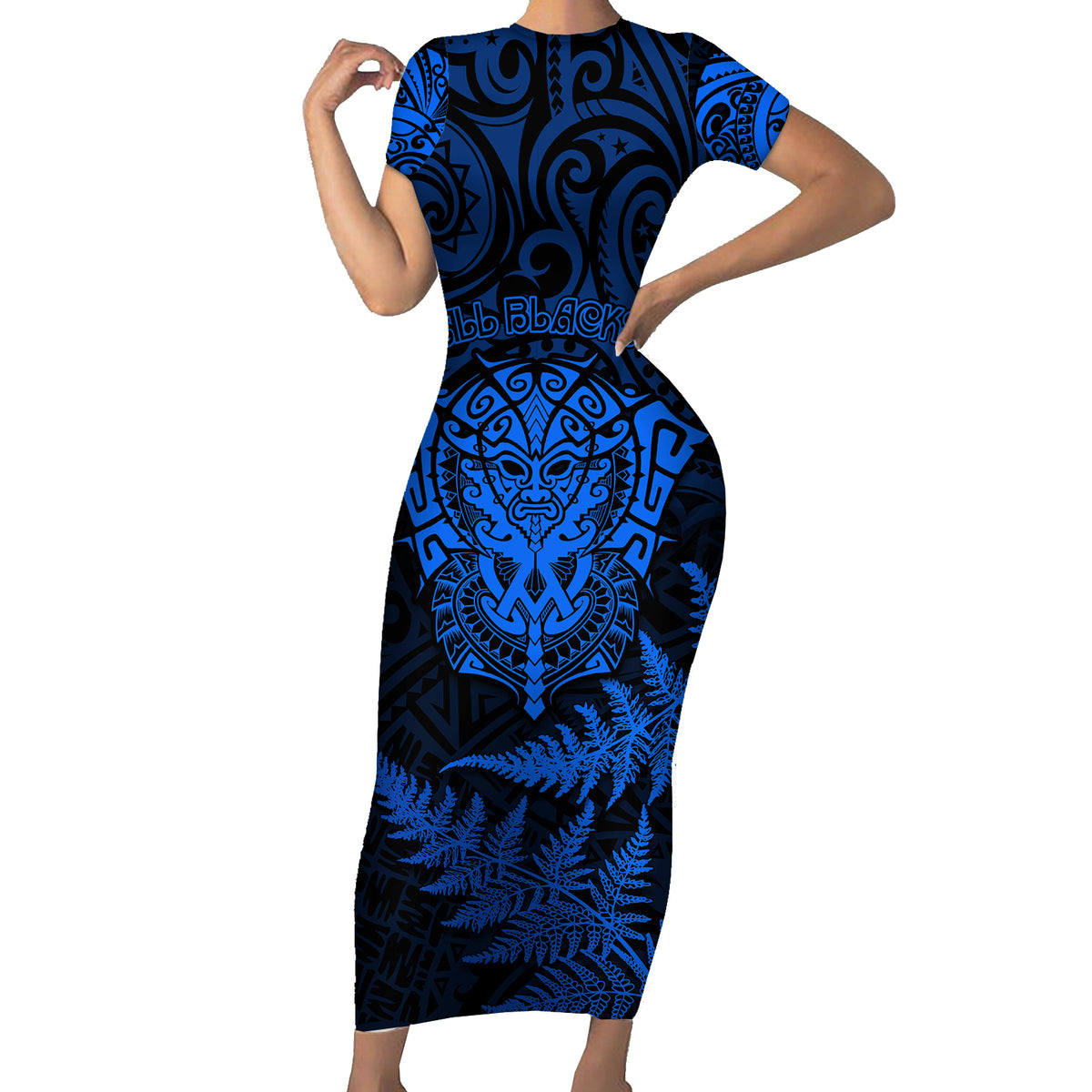 new-zealand-rugby-short-sleeve-bodycon-dress-silver-fern-all-black-mix-ta-moko-blue-style