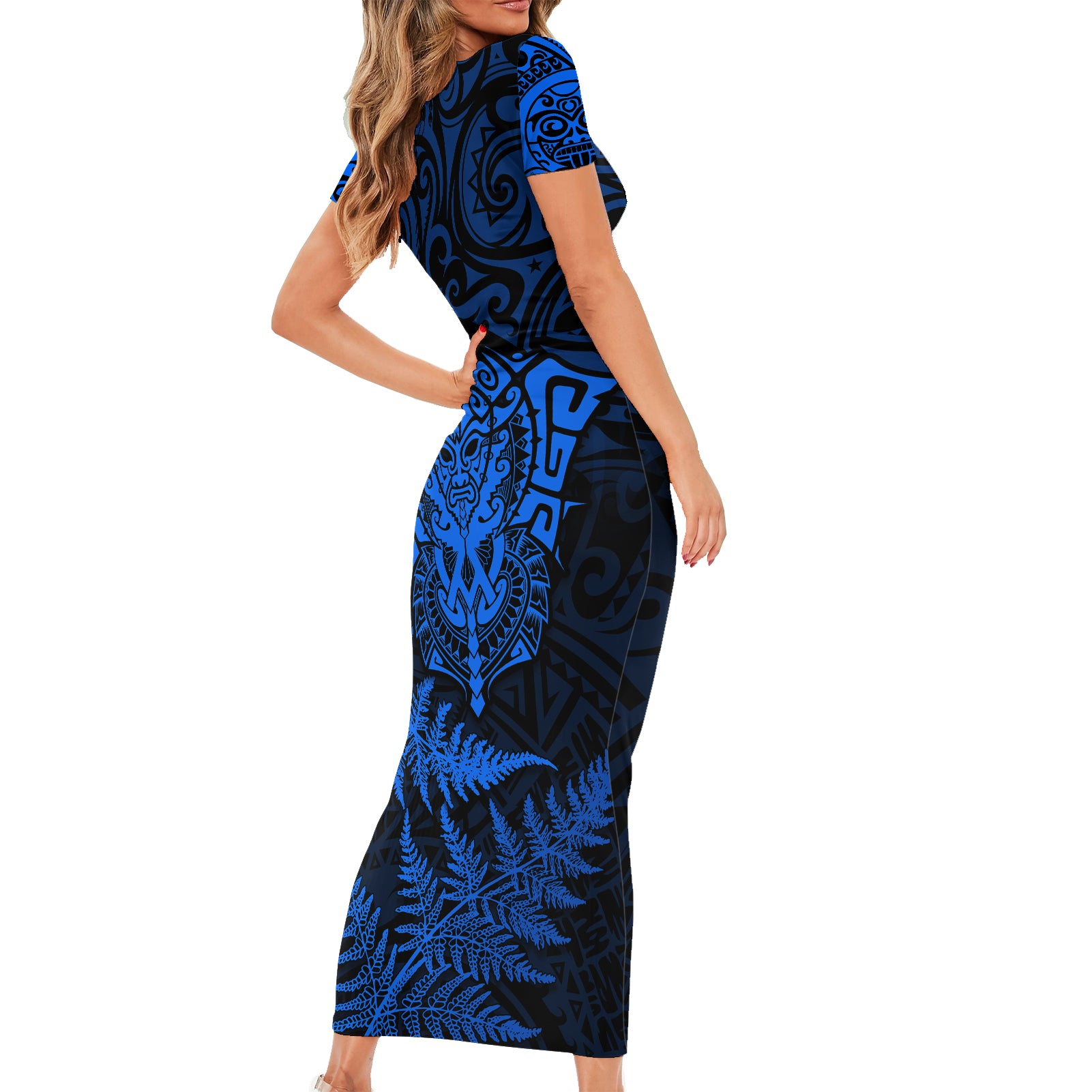 new-zealand-rugby-short-sleeve-bodycon-dress-silver-fern-all-black-mix-ta-moko-blue-style