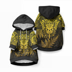 New Zealand Maori Rugby Pet Hoodie Silver Fern All Black Mix Ta Moko Gold Style