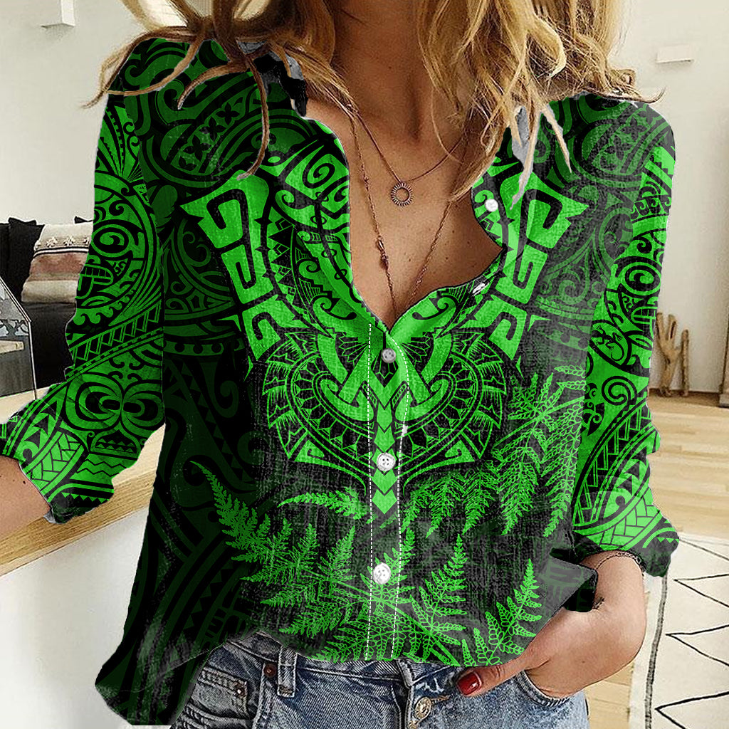 new-zealand-rugby-women-casual-shirt-silver-fern-all-black-mix-ta-moko-green-style