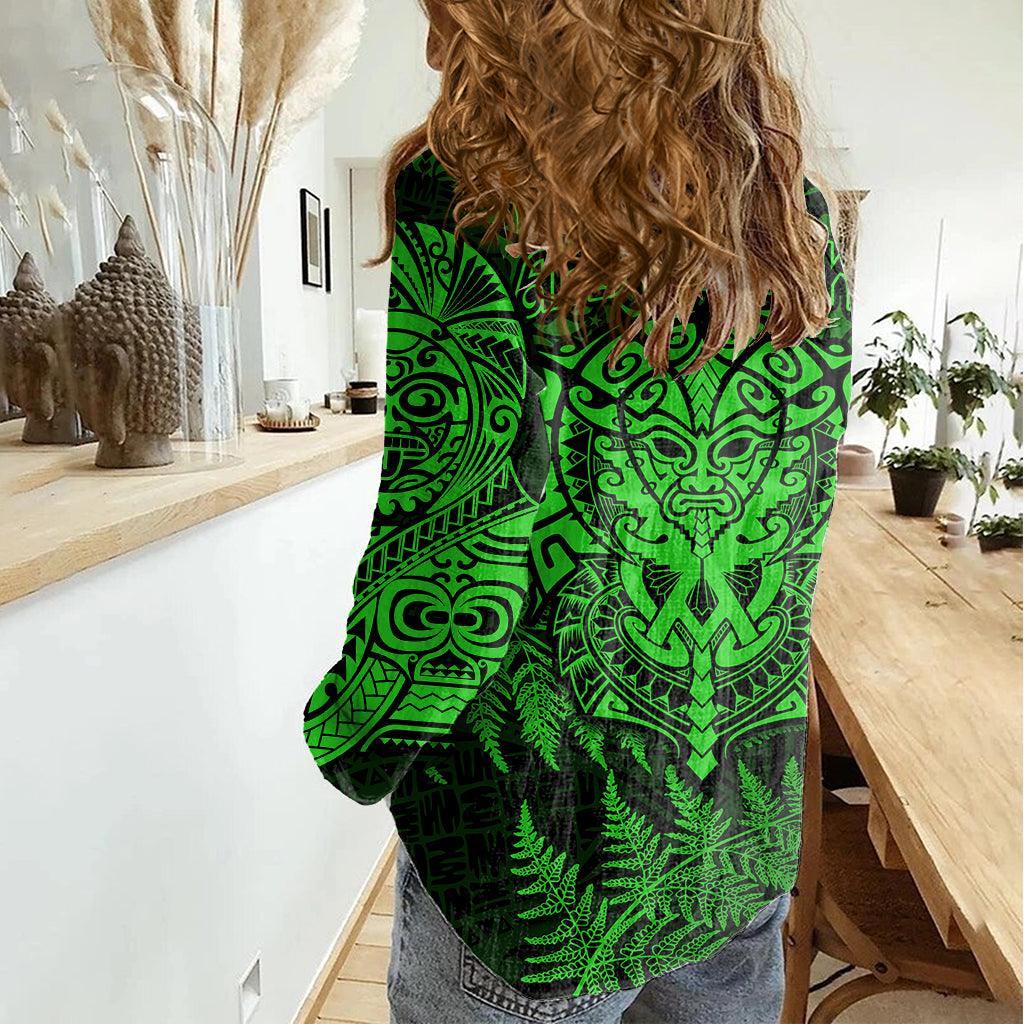 new-zealand-rugby-women-casual-shirt-silver-fern-all-black-mix-ta-moko-green-style