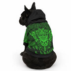 New Zealand Maori Rugby Personalised Pet Hoodie Silver Fern All Black Mix Ta Moko Green Style