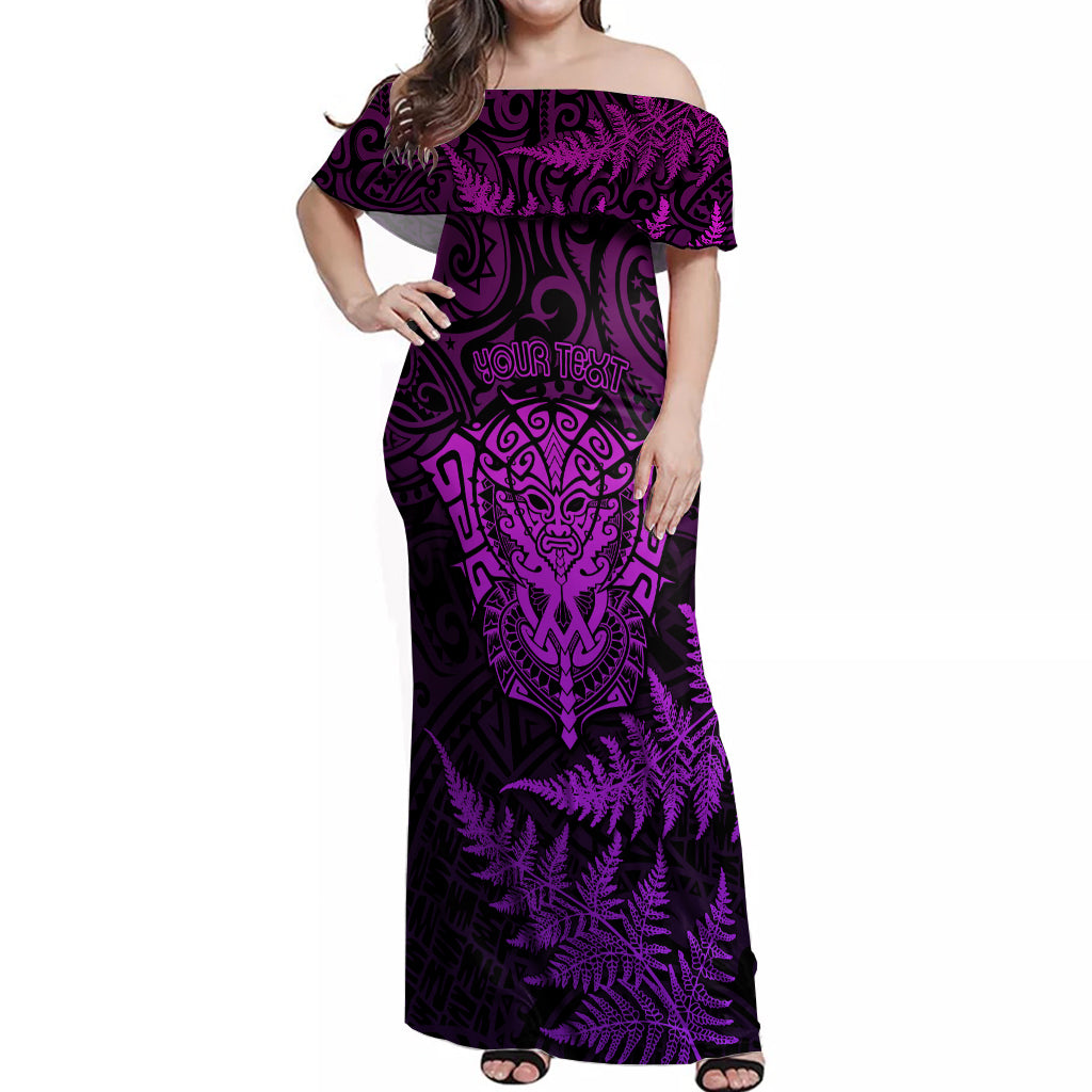 personalised-new-zealand-rugby-off-shoulder-maxi-dress-silver-fern-all-black-mix-ta-moko-purple-style