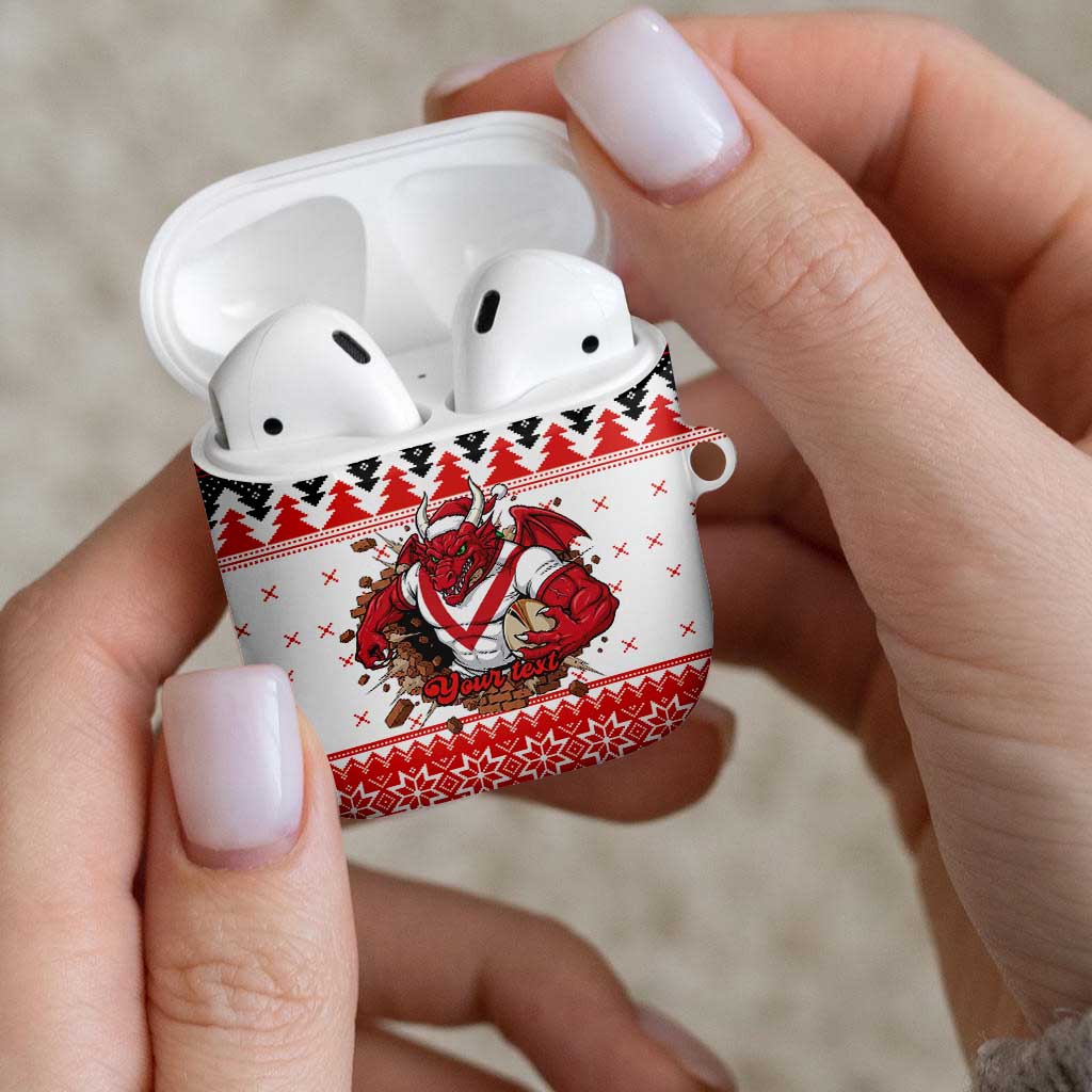 Illawarra Dragons Fire Personalised AirPods Case Christmas Rugby League Spirit - Aussie Hoodie