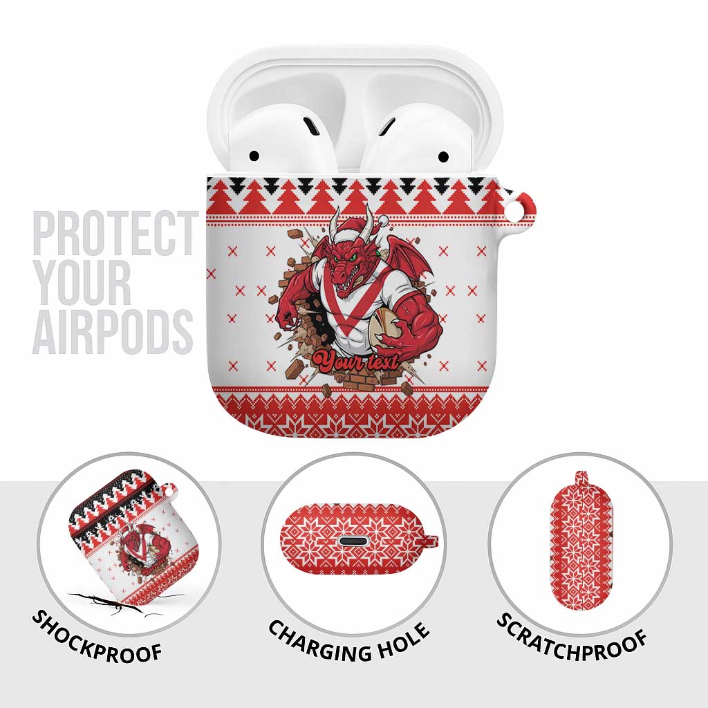 Illawarra Dragons Fire Personalised AirPods Case Christmas Rugby League Spirit - Aussie Hoodie