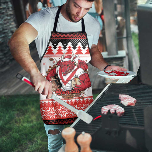 Illawarra Dragons Fire Personalised Apron Christmas Rugby League Spirit - Aussie Hoodie