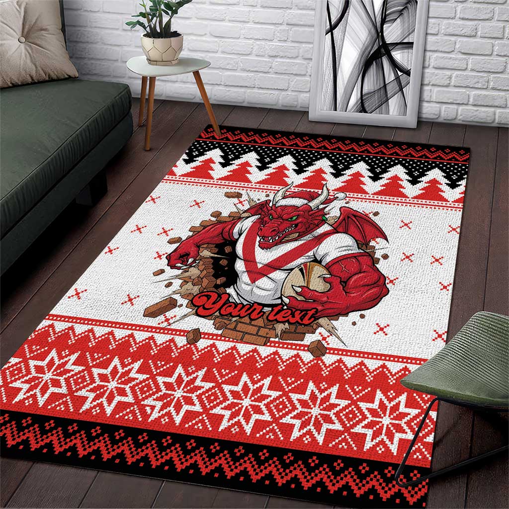 Illawarra Dragons Fire Personalised Area Rug Christmas Rugby League Spirit - Aussie Hoodie